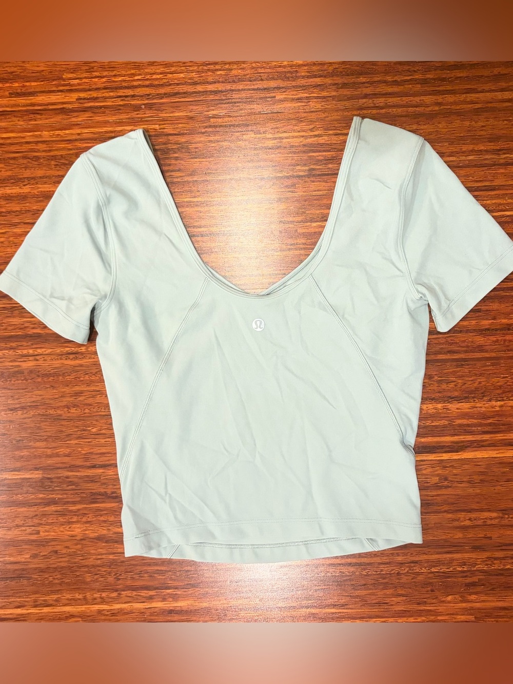 Lululemon Align Tee Nulu Cropped - Light Blue - Size 6 Athleisure Athletic